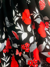 The Wishfairy Eve Dress 'Large Red Poppies Border On Black'