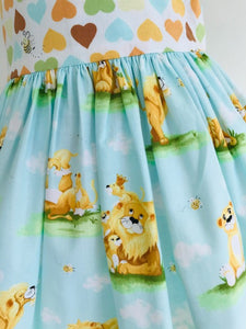 The Wishfairy Bunty Baby Dress (Lion Family and Hearts)