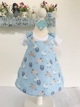 The Wishfairy Reversible Pixie Pinafore Baby Dress (Cute Fluffy Sheep and Clouds)