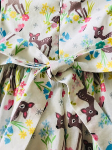The Wishfairy Bunty Baby Dress (Little Deer on Cream)