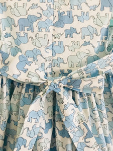 The Wishfairy Bunty Baby Dress (Blue Elephant Family)
