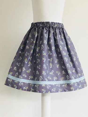 Wishfairy Suzy Skirt (Bluebells on Dusky Plum)