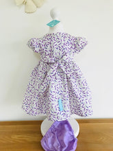 The Wishfairy Sara Ann Baby Dress and Pants (Lavender on White and Bees on Lavender)