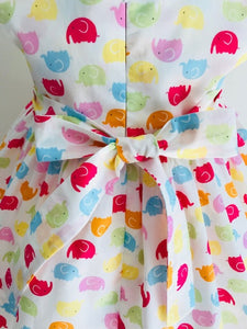The Wishfairy Bunty Baby Dress (Multi Coloured Elephants)