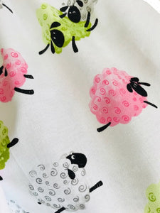 The Wishfairy Bunty Baby Dress (Fluffy Sheep) Green, White and Pink