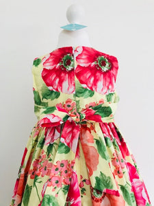 The Wishfairy Eve Dress 'Large Red Roses in Bloom Fabric'