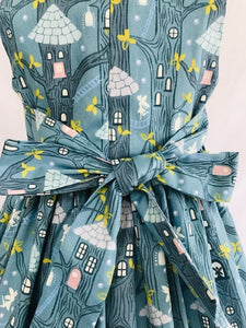 The Wishfairy Eve Dress 'Fairy House on Teal Glow in the Dark' Last One Remaining!