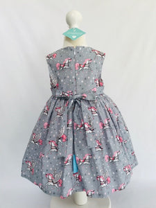 The Wishfairy Bunty Baby Dress (Unicorn on Grey)