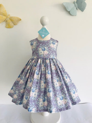 The Wishfairy Bunty Baby Dress (Pastel Blooms on Lilac)