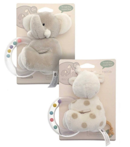 Branded Boutique Elli & Raff Plush Teething Ring Rattle