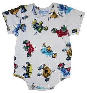 Branded Boutique Tractor Baby Grow